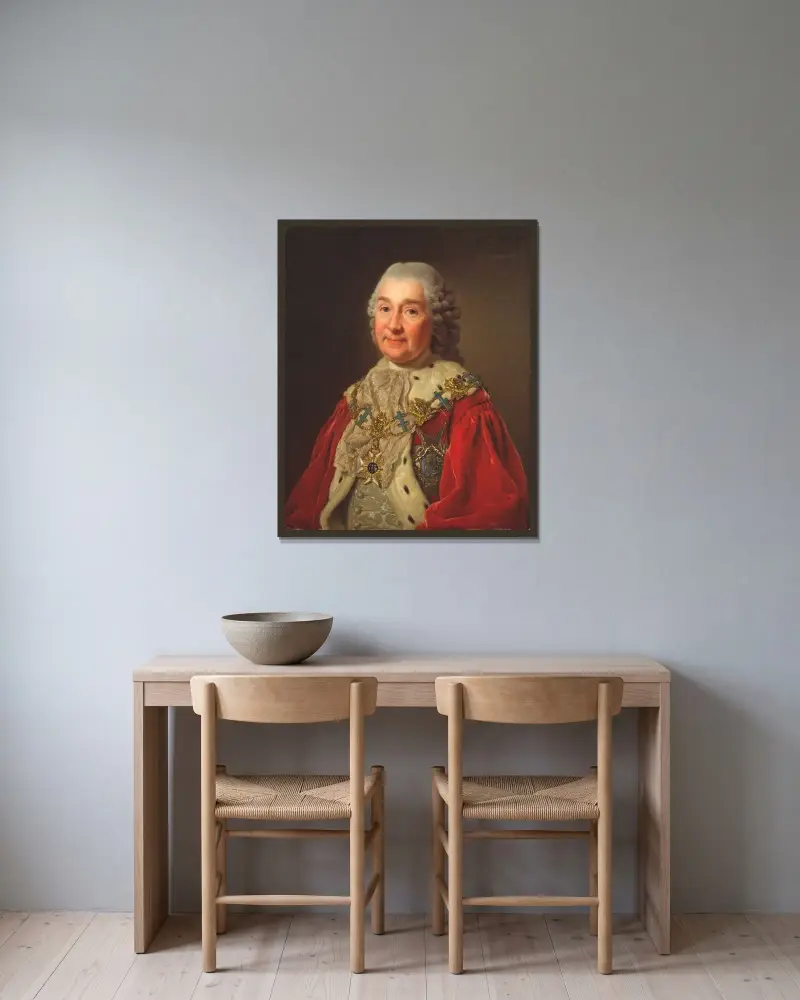 Carl Fredrik Scheffer (1715–1786), greve och riksråd av Alexander Roslin inramad på en vägg
