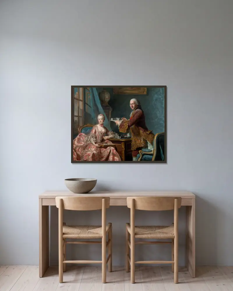 Double Portrait von Alexander Roslin gerahmt an einer Wand