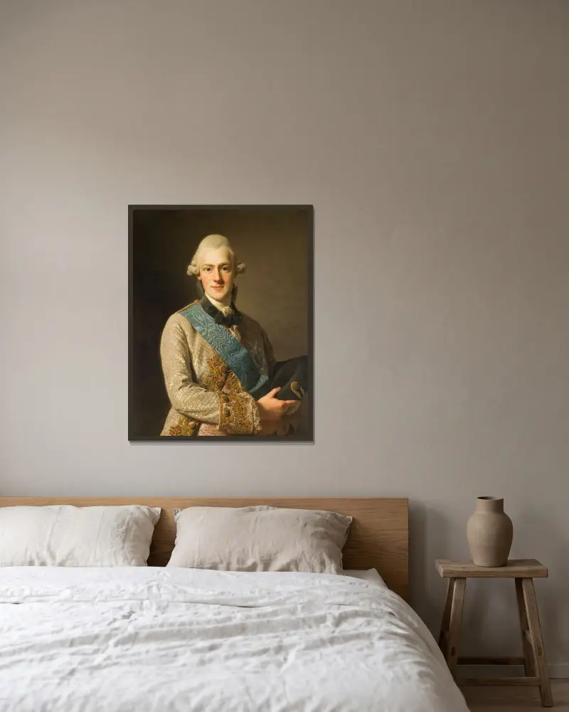 Hertig Fredrik Adolf, Gustav III:s bror av Alexander Roslin inramad på en vägg