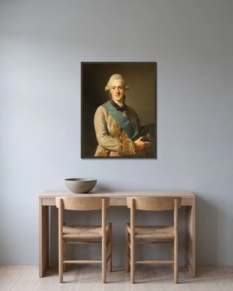 Hertig Fredrik Adolf, Gustav III:s bror av Alexander Roslin inramad på en vägg