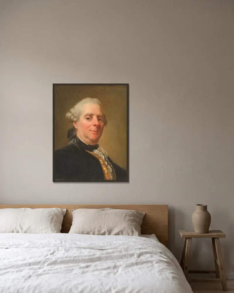 Självporträtt av Alexander Roslin inramad på en vägg