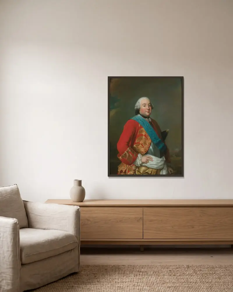 Der Herzog von Chartres, später Herzog von Orléans von Alexander Roslin gerahmt an einer Wand