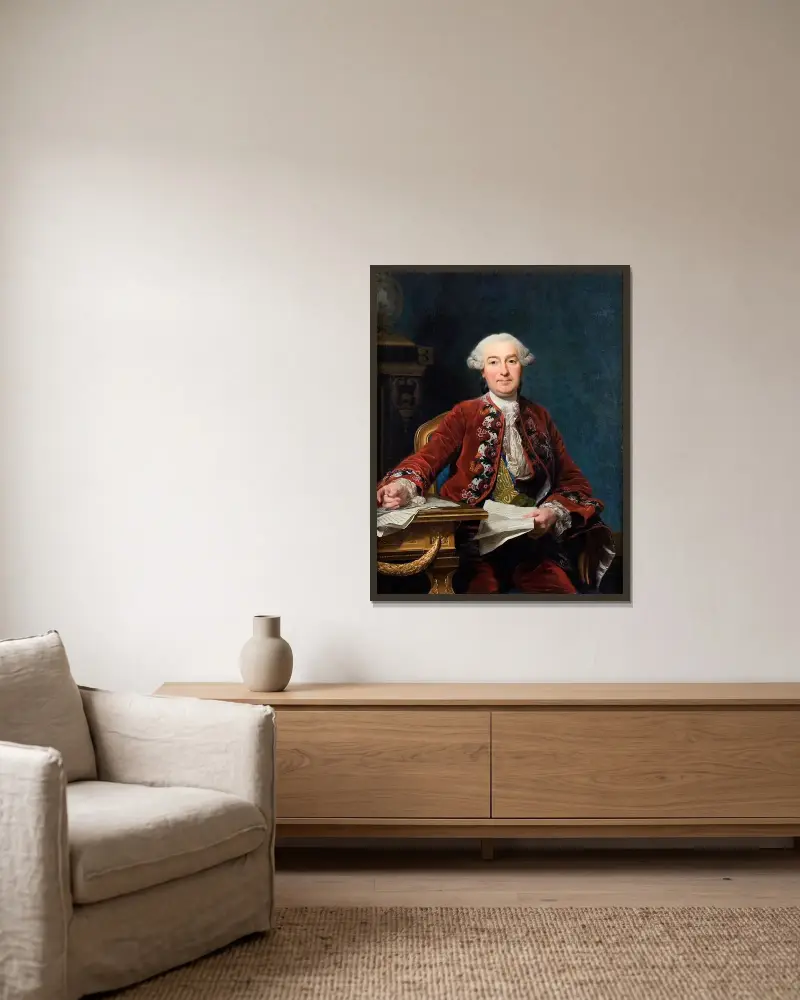 Ulrik Scheffer av Alexander Roslin inramad på en vägg