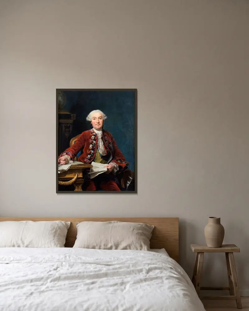 Ulrik Scheffer av Alexander Roslin inramad på en vägg
