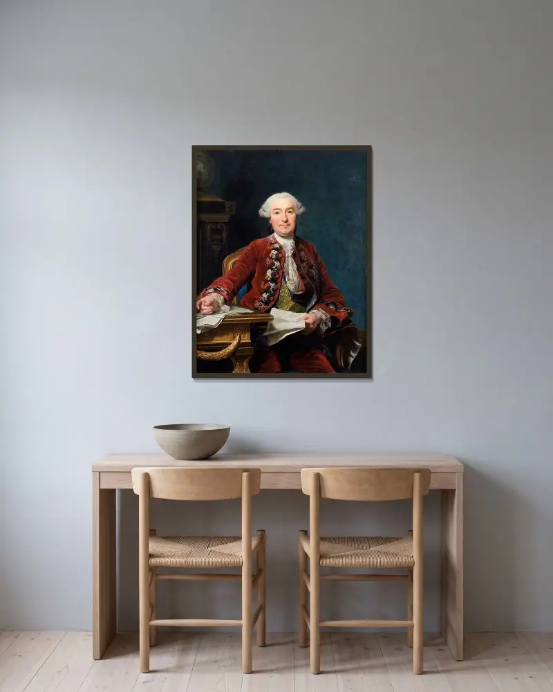Ulrik Scheffer av Alexander Roslin inramad på en vägg