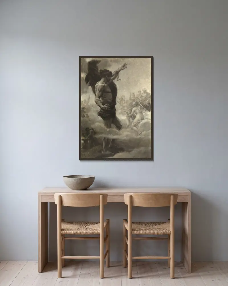 Le Titan av Alexandre Cabanel inramad på en vägg