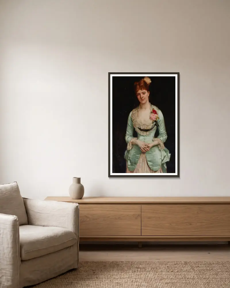 Porträtt av fröken Matthews av Alexandre Cabanel inramad på en vägg