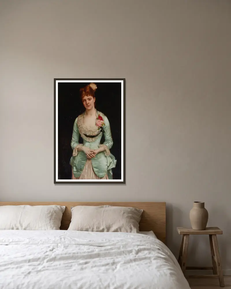 Porträtt av fröken Matthews av Alexandre Cabanel inramad på en vägg