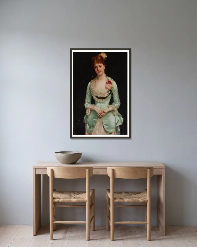 Porträtt av fröken Matthews av Alexandre Cabanel inramad på en vägg