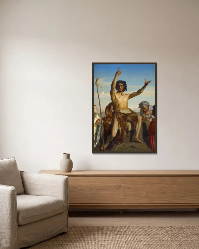 Saint Jean-Baptiste av Alexandre Cabanel inramad på en vägg
