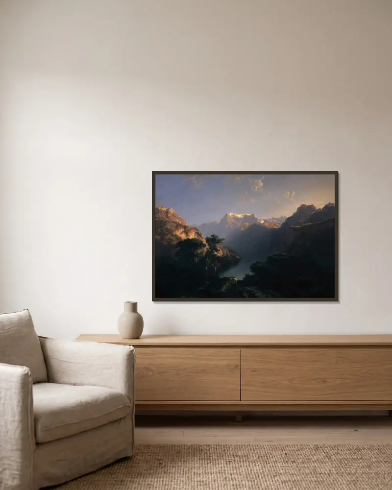 Nad jeziorem Uri, Alexandre Calame w ramie na ścianie
