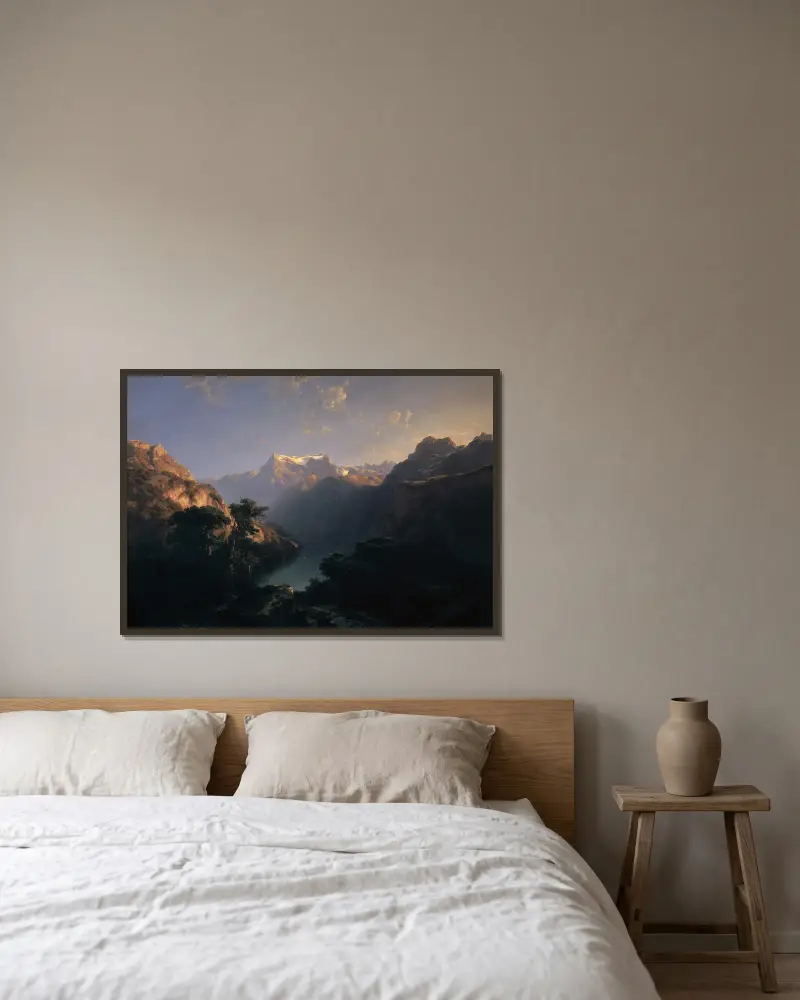 Nad jeziorem Uri, Alexandre Calame w ramie na ścianie
