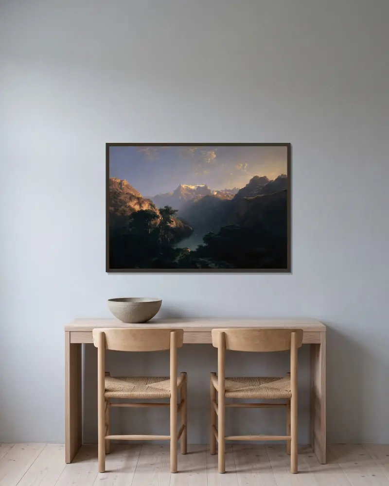Nad jeziorem Uri, Alexandre Calame w ramie na ścianie