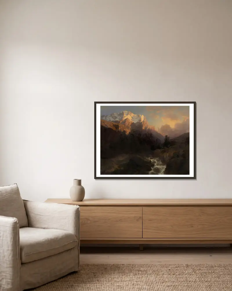 Wetterhorn, Alexandre Calame v rámu na stěně