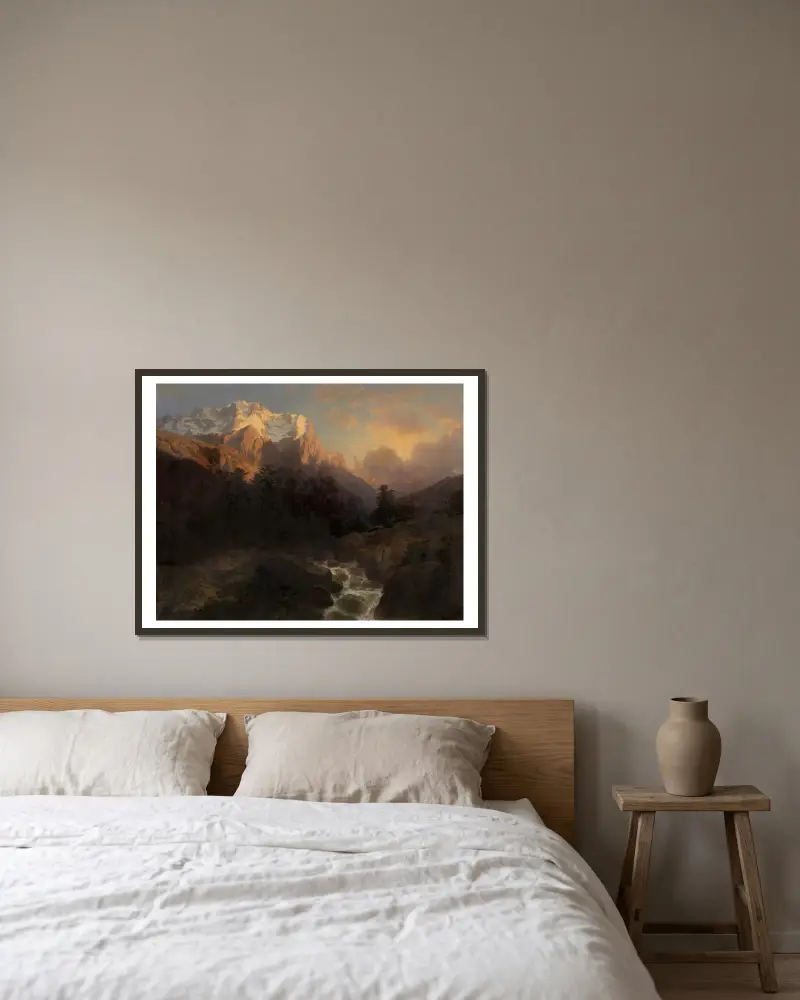 Wetterhorn, Alexandre Calame v rámu na stěně
