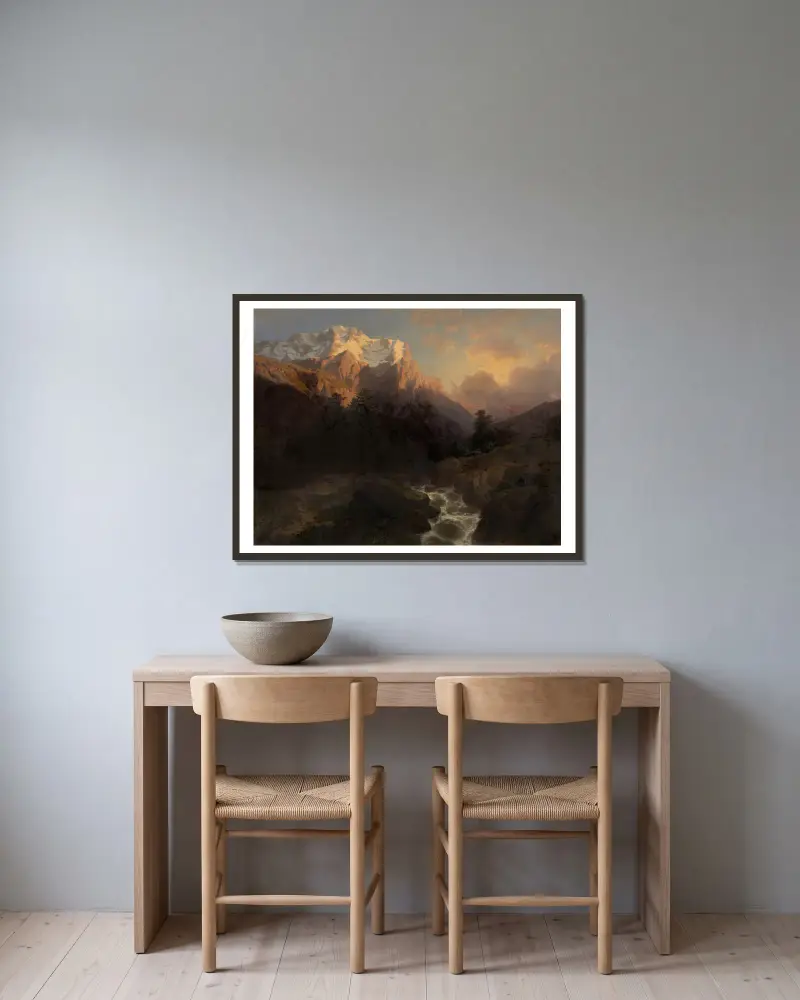 Wetterhorn, Alexandre Calame v rámu na stěně