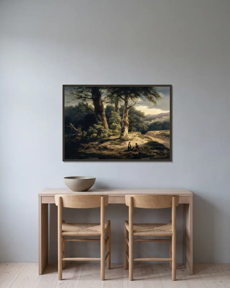 Krajobraz leśny, Alexandre Calame w ramie na ścianie