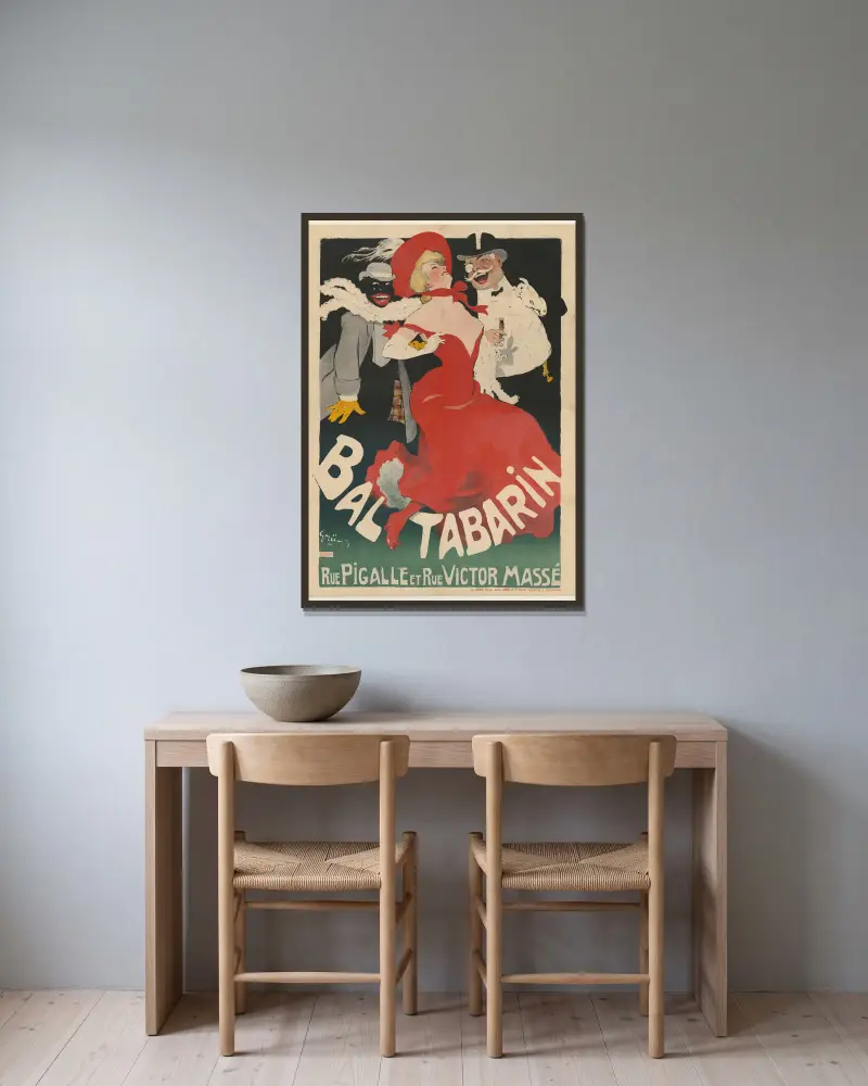 Bal Tabarin av Jules-Alexandre Grün inramad på en vägg