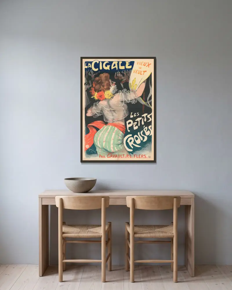 La Cigale… Les Petits Croisés av Jules-Alexandre Grün inramad på en vägg
