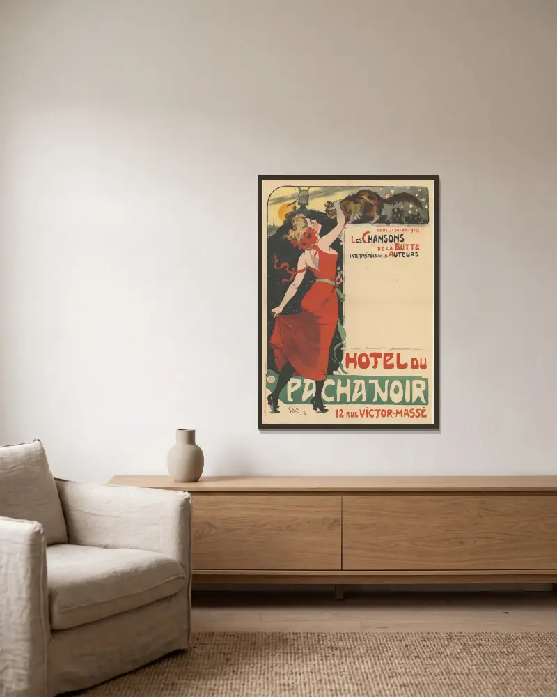 Les chansons de la Butte. Hôtel du Pacha noir von Jules-Alexandre Grün gerahmt an einer Wand