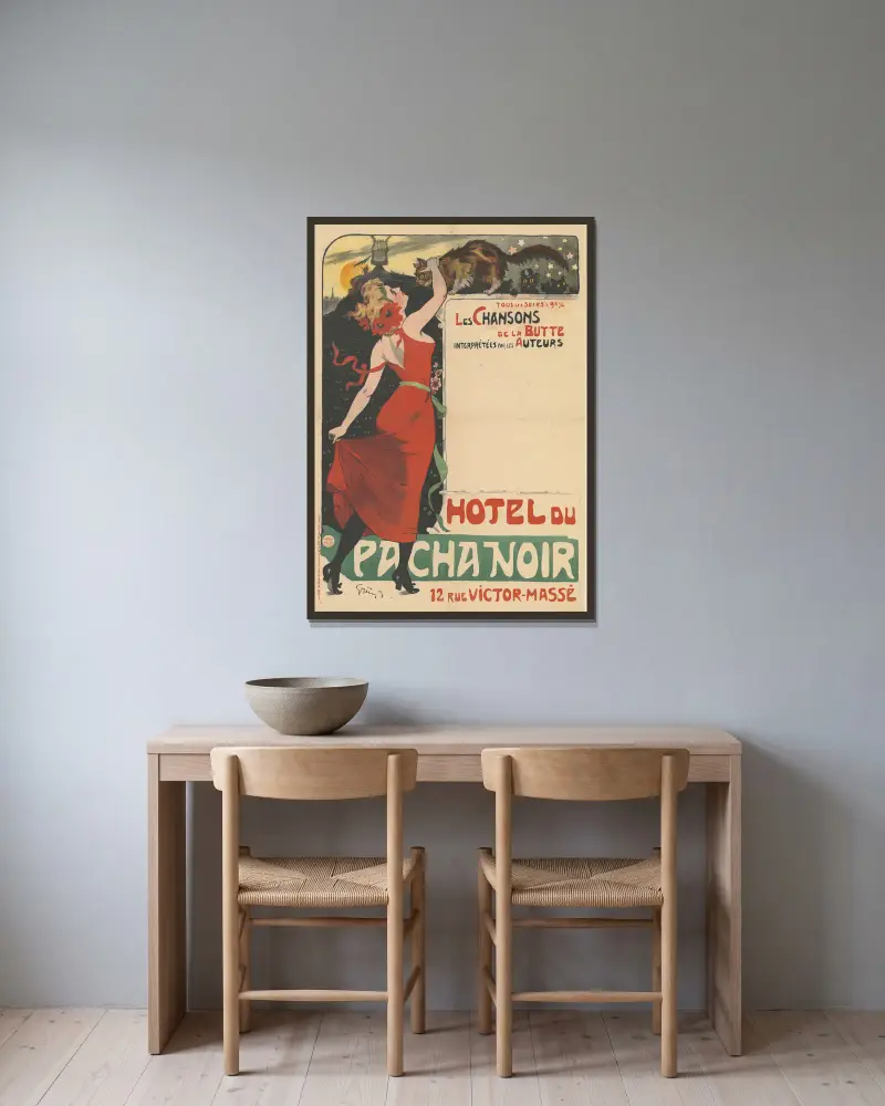 Les chansons de la Butte. Hôtel du Pacha noir von Jules-Alexandre Grün gerahmt an einer Wand