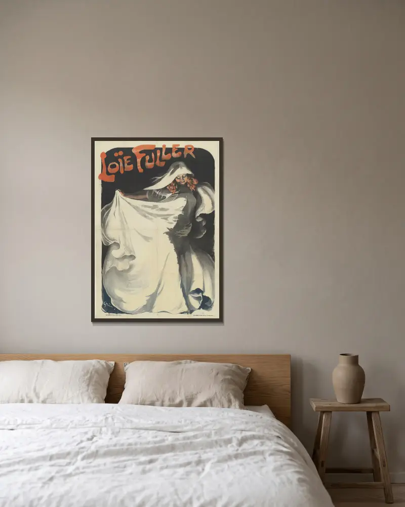 Loïe Fuller av Jules-Alexandre Grün inramad på en vägg