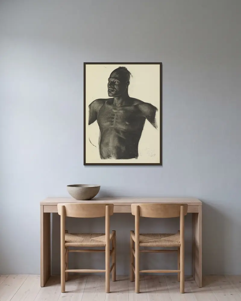 Sara Le Pisteur (Bahr Ouandja) von Alexandre Jacovleff gerahmt an einer Wand