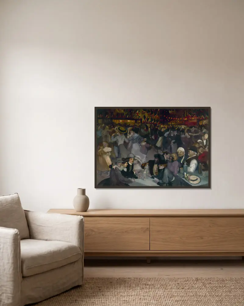 14 juillet av Théophile Alexandre Steinlen inramad på en vägg