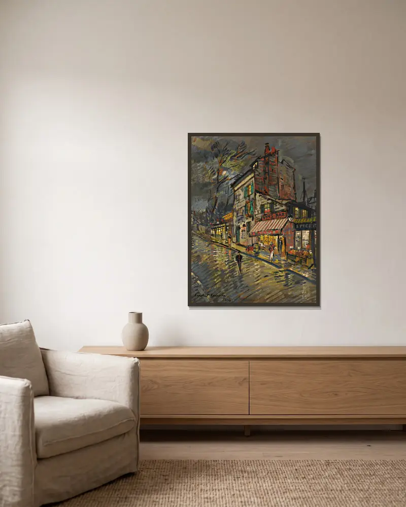 Paris By Night – nr 1 av Konstantin Alexeevich Korovin inramad på en vägg