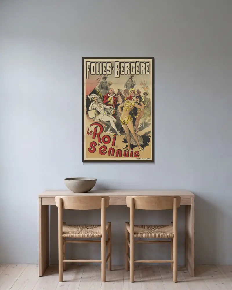 Folies-Bergère. Kungen har tråkigt av Alfred Choubrac inramad på en vägg