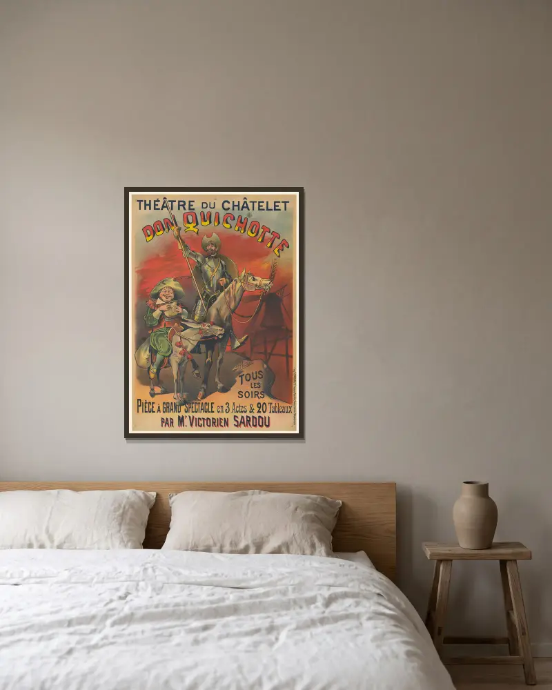 Théâtre du Châtelet. Don Quichotte … pièce à grand spectacle et 3 actes et 20 tableaux par Mr Victorien Sardou von Alfred Choubrac gerahmt an einer Wand