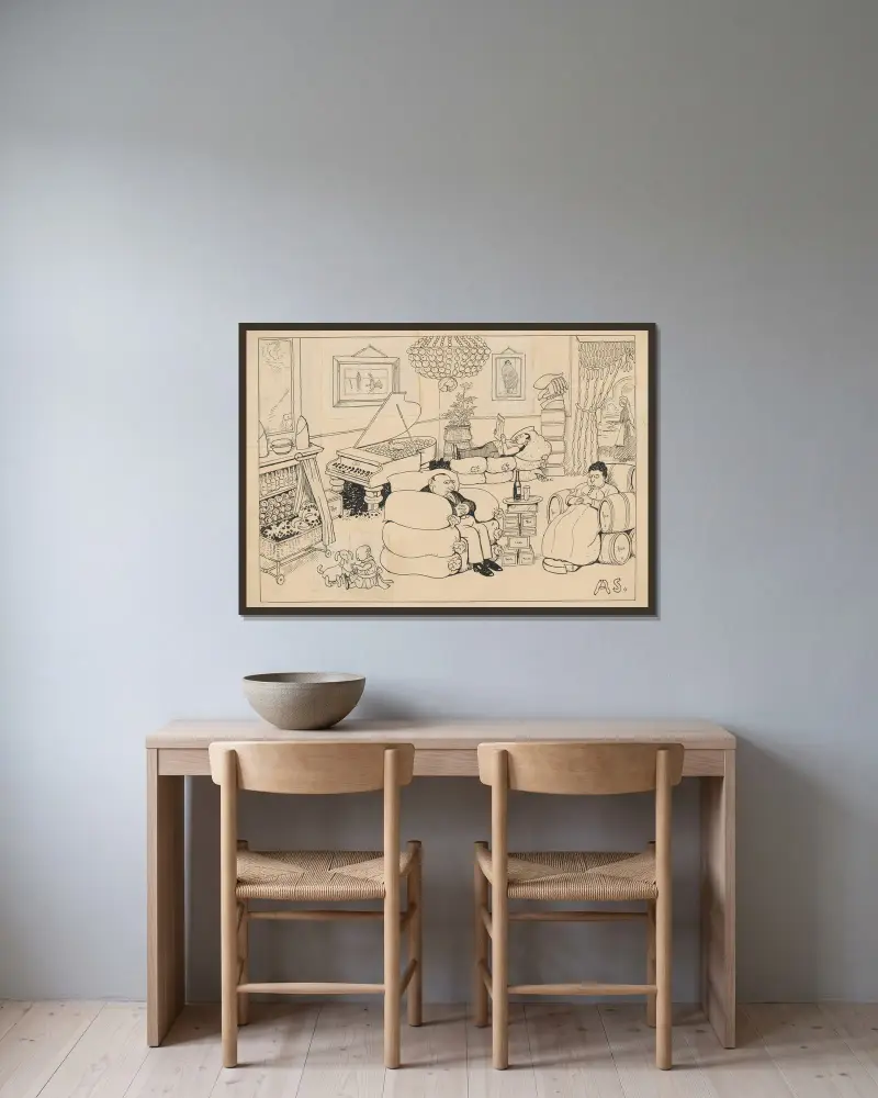 Eine Hamsterfamilie von Alfred Schmidt gerahmt an einer Wand