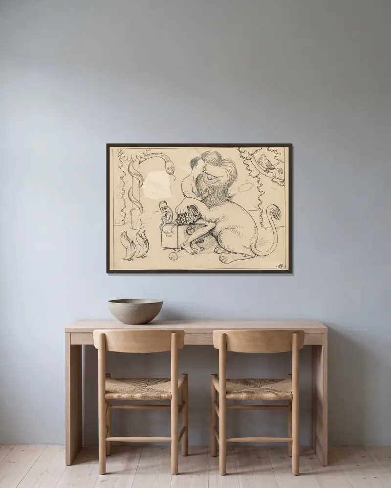 Adam gibt den Tieren Spitznamen von Alfred Schmidt gerahmt an einer Wand