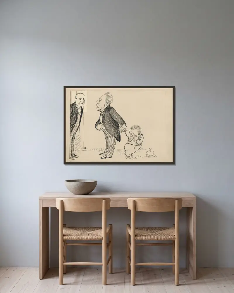 Akrobat-Oh! eller Lyngsies Vise von Alfred Schmidt gerahmt an einer Wand