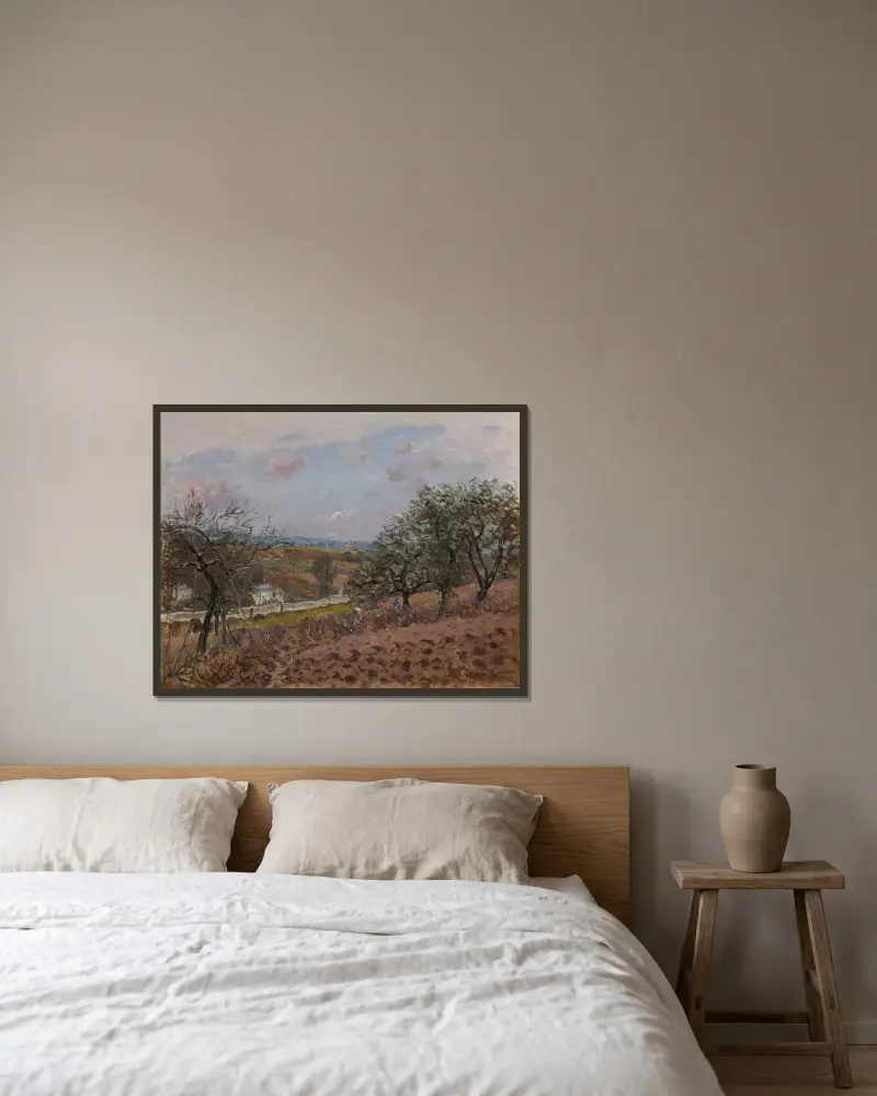 Bougival av Alfred Sisley inramad på en vägg