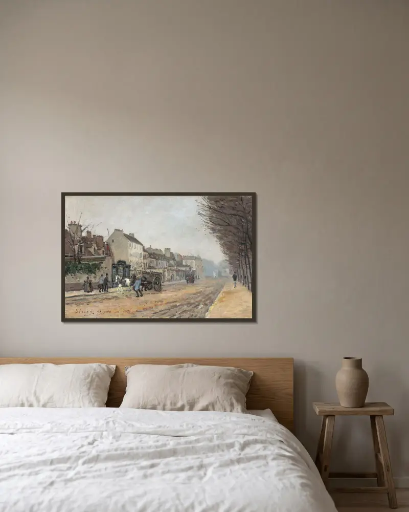 Boulevard Héloïse, Argenteuil av Alfred Sisley inramad på en vägg