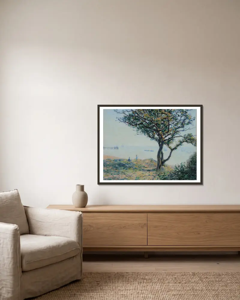 La rade de Cardiff av Alfred Sisley inramad på en vägg