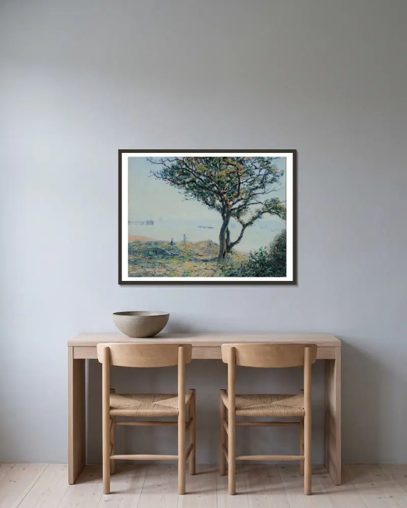 La rade de Cardiff av Alfred Sisley inramad på en vägg
