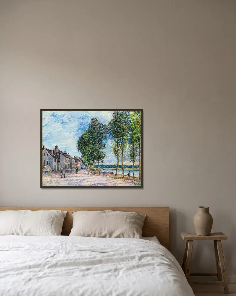 Seine vid Bougival, 1876 – nr 1 av Alfred Sisley inramad på en vägg