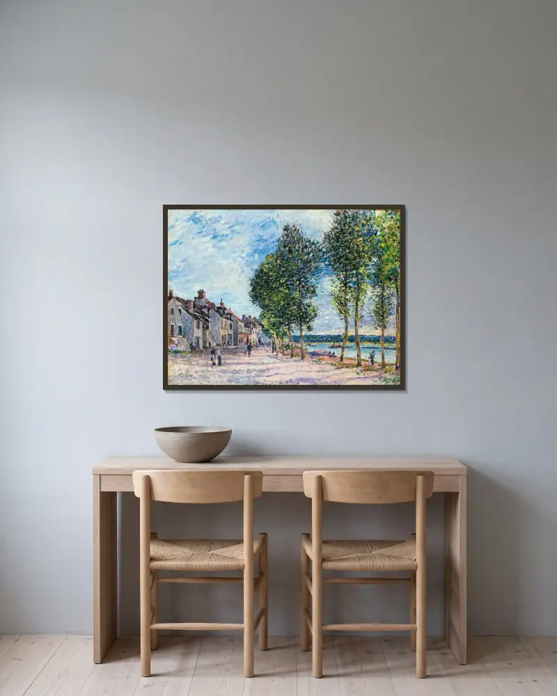 Seine vid Bougival, 1876 – nr 1 av Alfred Sisley inramad på en vägg