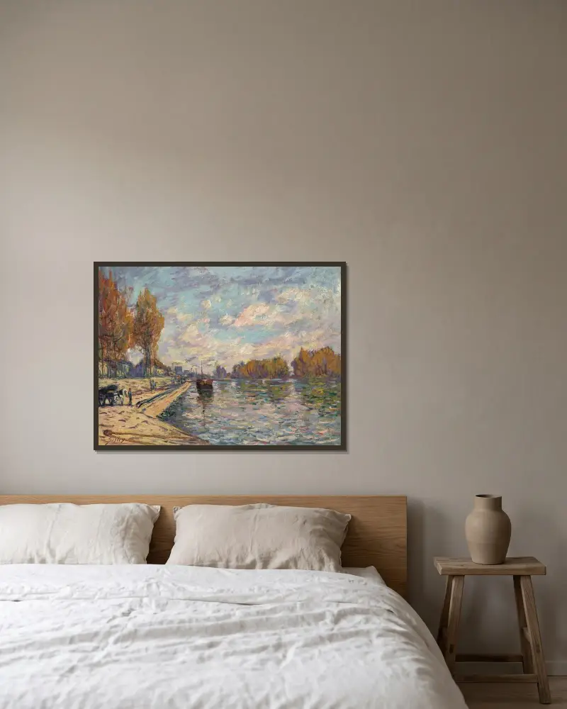 Die Seine bei Suresnes, 1879 – Nr. 1 von Alfred Sisley gerahmt an einer Wand