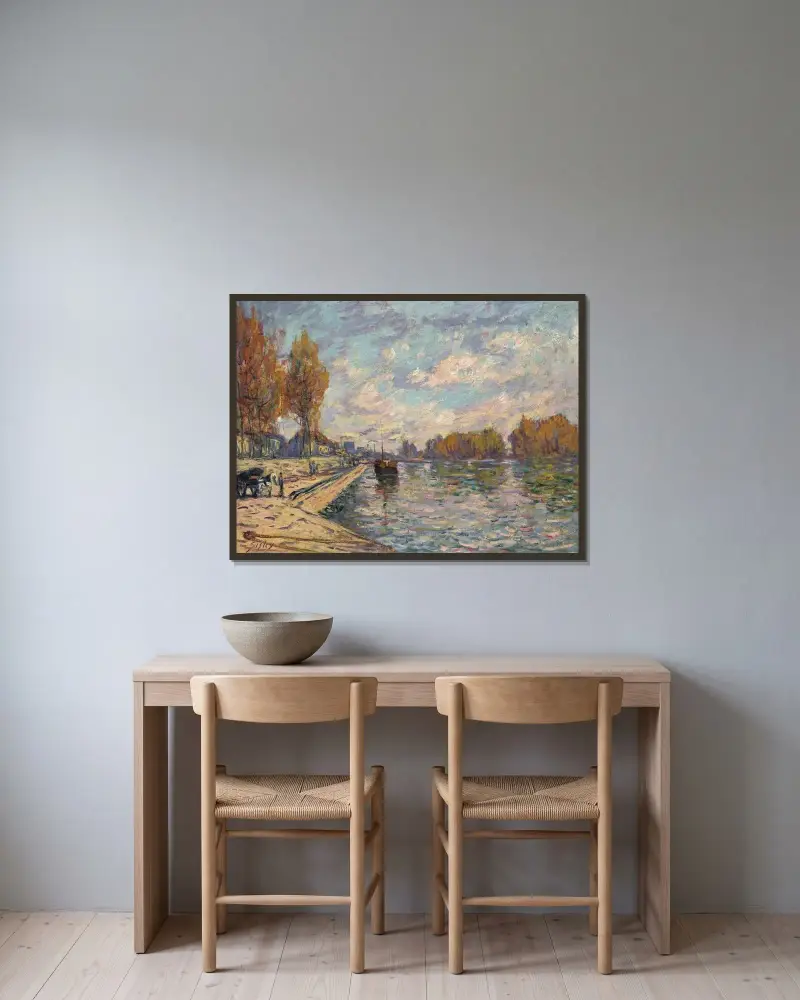 Die Seine bei Suresnes, 1879 – Nr. 1 von Alfred Sisley gerahmt an einer Wand