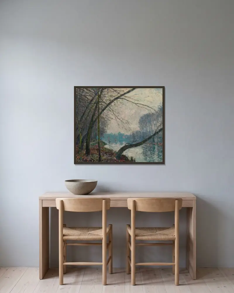 Oktobermorgen bei Port-Marly von Alfred Sisley gerahmt an einer Wand