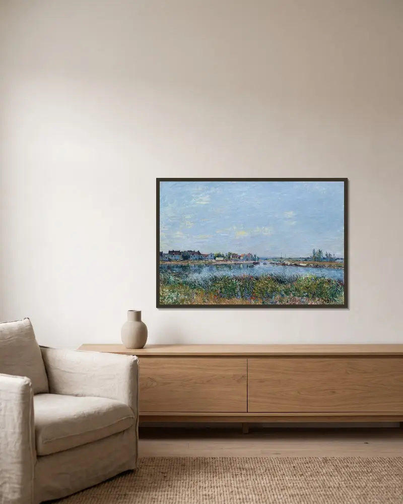 Saint-Mammès, der Morgen von Alfred Sisley gerahmt an einer Wand