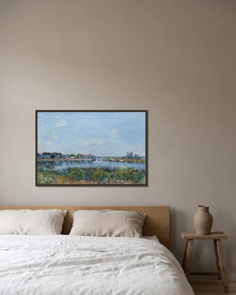 Saint-Mammès, der Morgen von Alfred Sisley gerahmt an einer Wand