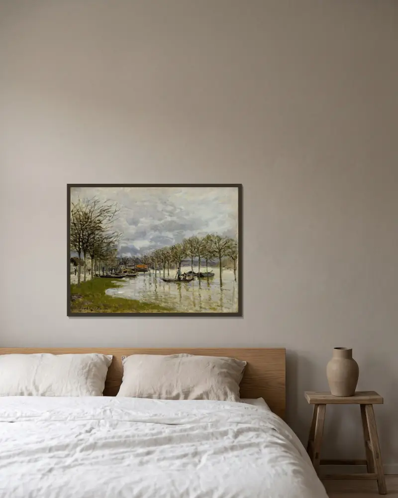 Powódź na drodze do Saint-Germain, Alfred Sisley w ramie na ścianie
