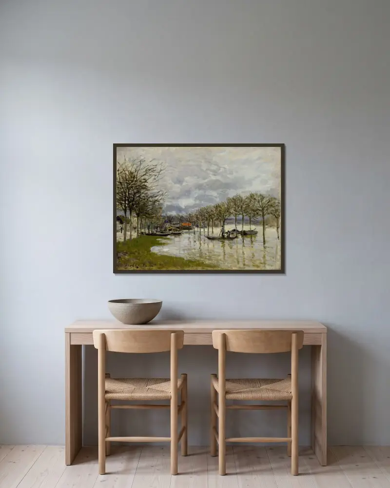 Powódź na drodze do Saint-Germain, Alfred Sisley w ramie na ścianie