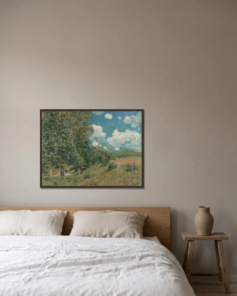 Vägen från Versailles till Saint-Germain av Alfred Sisley inramad på en vägg