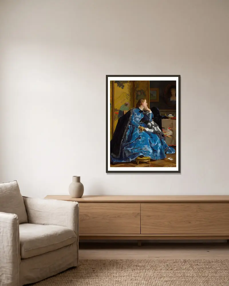 Księżna (Niebieska suknia), Alfred Stevens w ramie na ścianie