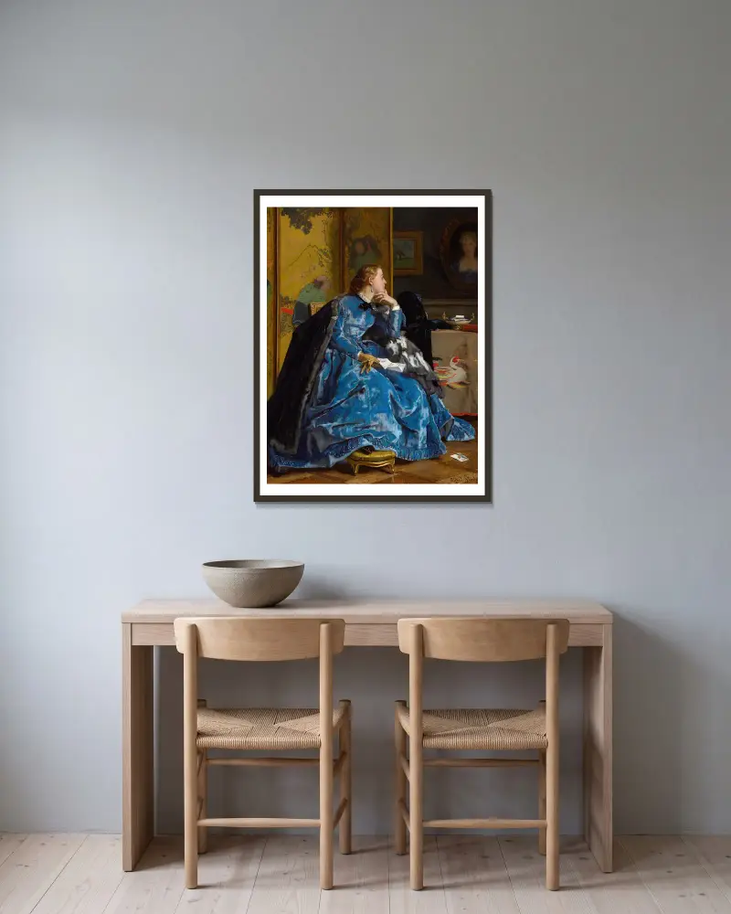Księżna (Niebieska suknia), Alfred Stevens w ramie na ścianie